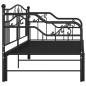 Telaio Divano Letto Estraibile Nero in Metallo 90x200 cm Telaio Divano Letto Estraibile Nero in Metallo 90x200 cm