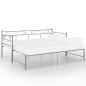 Telaio Divano Letto Estraibile Grigio in Metallo 90x200 cm Telaio Divano Letto Estraibile Grigio in Metallo 90x200 cm