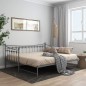 Telaio Divano Letto Estraibile Grigio in Metallo 90x200 cm Telaio Divano Letto Estraibile Grigio in Metallo 90x200 cm
