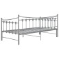 Telaio Divano Letto Estraibile Grigio in Metallo 90x200 cm Telaio Divano Letto Estraibile Grigio in Metallo 90x200 cm