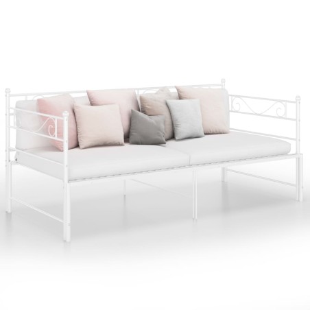 Telaio Divano Letto Estraibile Bianco in Metallo 90x200 cm