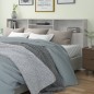 Testiera con Contenitore Grigio Cemento 220x19x103,5 cm Testiera con Contenitore Grigio Cemento 220x19x103,5 cm