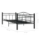 Telaio Divano Letto Nero in Metallo 90x200 cm Telaio Divano Letto Nero in Metallo 90x200 cm