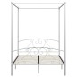 Letto a Baldacchino Bianco in Metallo 140x200 cm Letto a Baldacchino Bianco in Metallo 140x200 cm