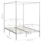 Letto a Baldacchino Bianco in Metallo 140x200 cm Letto a Baldacchino Bianco in Metallo 140x200 cm