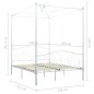 Letto a Baldacchino Bianco in Metallo 120x200 cm Letto a Baldacchino Bianco in Metallo 120x200 cm