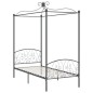 Letto a Baldacchino Grigio in Metallo 90x200 cm Letto a Baldacchino Grigio in Metallo 90x200 cm