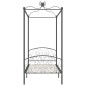Letto a Baldacchino Grigio in Metallo 90x200 cm Letto a Baldacchino Grigio in Metallo 90x200 cm
