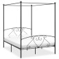 Letto a Baldacchino Grigio in Metallo 140x200 cm Letto a Baldacchino Grigio in Metallo 140x200 cm
