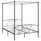 Letto a Baldacchino Grigio in Metallo 140x200 cm Letto a Baldacchino Grigio in Metallo 140x200 cm