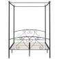 Letto a Baldacchino Grigio in Metallo 140x200 cm Letto a Baldacchino Grigio in Metallo 140x200 cm