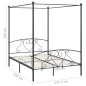 Letto a Baldacchino Grigio in Metallo 140x200 cm Letto a Baldacchino Grigio in Metallo 140x200 cm