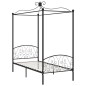 Letto a Baldacchino Nero in Metallo 90x200 cm Letto a Baldacchino Nero in Metallo 90x200 cm