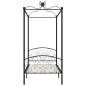 Letto a Baldacchino Nero in Metallo 90x200 cm Letto a Baldacchino Nero in Metallo 90x200 cm