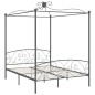 Letto a Baldacchino Grigio in Metallo 160x200 cm Letto a Baldacchino Grigio in Metallo 160x200 cm