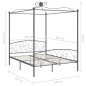 Letto a Baldacchino Grigio in Metallo 160x200 cm Letto a Baldacchino Grigio in Metallo 160x200 cm