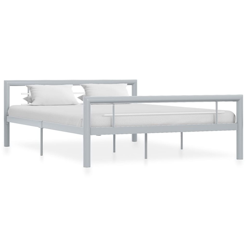 Giroletto Grigio e Bianco in Metallo 160x200 cm Giroletto Grigio e Bianco in Metallo 160x200 cm