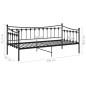 Telaio Divano Letto Nero in Metallo 90x200 cm Telaio Divano Letto Nero in Metallo 90x200 cm