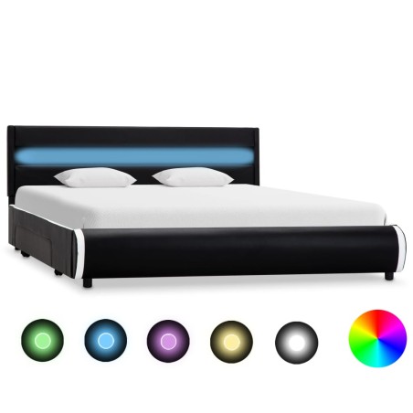 Giroletto con LED Nero in Similpelle 140x200 cm