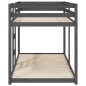 Letto a Castello Grigio 90x200 cm in Legno Massello di Pino Letto a Castello Grigio 90x200 cm in Legno Massello di Pino