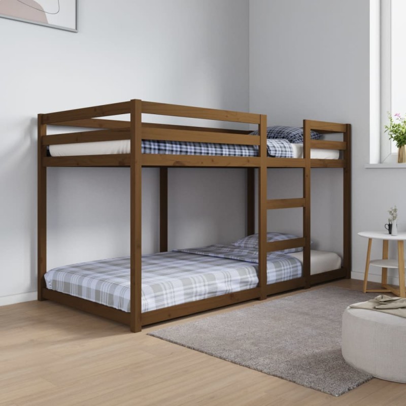 Letto a Castello Miele 90x190 cm in Legno Massello di Pino