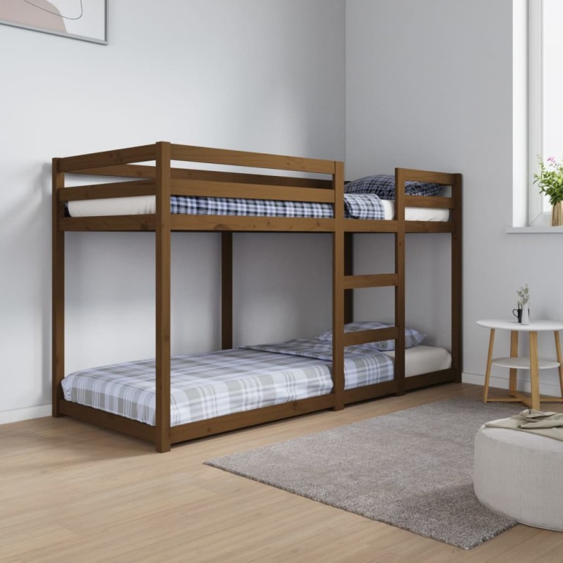 Letto a Castello Miele 75x190 cm in Legno Massello di Pino Letto a Castello Miele 75x190 cm in Legno Massello di Pino