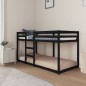 Letto a Castello Nero 90x200 cm in Legno Massello di Pino Letto a Castello Nero 90x200 cm in Legno Massello di Pino