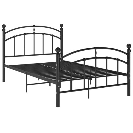 vidaXL Giroletto Nero in Metallo 120x200 cm 