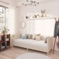 Dormeuse con Materasso Presa USB Crema in Tessuto 90x200 cm Dormeuse con Materasso Presa USB Crema in Tessuto 90x200 cm