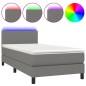 Letto a Molle Materasso e LED Grigio Scuro 80x200 cm in Tessuto Letto a Molle Materasso e LED Grigio Scuro 80x200 cm in Tessuto