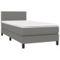 Letto a Molle Materasso e LED Grigio Scuro 80x200 cm in Tessuto Letto a Molle Materasso e LED Grigio Scuro 80x200 cm in Tessuto