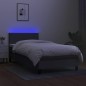 Letto a Molle Materasso e LED Grigio Scuro 80x200 cm in Tessuto Letto a Molle Materasso e LED Grigio Scuro 80x200 cm in Tessuto