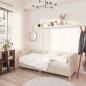 Dormeuse con Materasso Presa USB Crema in Tessuto 90x200 cm Dormeuse con Materasso Presa USB Crema in Tessuto 90x200 cm