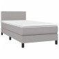 Letto a Molle Materasso e LED Grigio Chiaro 90x200 cm Tessuto Letto a Molle Materasso e LED Grigio Chiaro 90x200 cm Tessuto