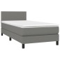 vidaXL Letto a Molle Materasso e LED Grigio Scuro 90x200 cm in Tessuto vidaXL Letto a Molle Materasso e LED Grigio Scuro 90x200 cm in Tessuto