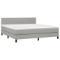 Letto a Molle Materasso e LED Grigio Chiaro 180x200 cm Tessuto Letto a Molle Materasso e LED Grigio Chiaro 180x200 cm Tessuto