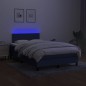 vidaXL Letto a Molle con Materasso e LED Blu 120x200cm in Tessuto vidaXL Letto a Molle con Materasso e LED Blu 120x200cm in Tessuto