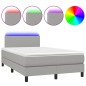 Letto a Molle Materasso e LED Grigio Chiaro 120x200 cm Tessuto Letto a Molle Materasso e LED Grigio Chiaro 120x200 cm Tessuto