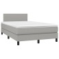 Letto a Molle Materasso e LED Grigio Chiaro 120x200 cm Tessuto Letto a Molle Materasso e LED Grigio Chiaro 120x200 cm Tessuto