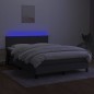 Letto a Molle Materasso e LED Grigio Scuro 140x190cm in Tessuto Letto a Molle Materasso e LED Grigio Scuro 140x190cm in Tessuto