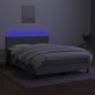 Letto a Molle Materasso e LED Grigio Chiaro 140x190 cm Tessuto Letto a Molle Materasso e LED Grigio Chiaro 140x190 cm Tessuto