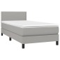 Letto a Molle Materasso e LED Grigio Chiaro 90x190 cm Tessuto Letto a Molle Materasso e LED Grigio Chiaro 90x190 cm Tessuto