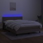 Letto a Molle con Materasso e LED Tortora 140x200 cm in Tessuto Letto a Molle con Materasso e LED Tortora 140x200 cm in Tessuto