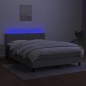 Letto a Molle Materasso e LED Grigio Chiaro 140x190 cm Tessuto Letto a Molle Materasso e LED Grigio Chiaro 140x190 cm Tessuto