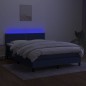 Letto a Molle con Materasso e LED Blu 140x200 cm in Tessuto Letto a Molle con Materasso e LED Blu 140x200 cm in Tessuto