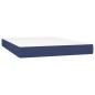 Letto a Molle con Materasso e LED Blu 140x200 cm in Tessuto Letto a Molle con Materasso e LED Blu 140x200 cm in Tessuto