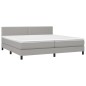 vidaXL Letto a Molle Materasso e LED Grigio Chiaro 200x200 cm Tessuto vidaXL Letto a Molle Materasso e LED Grigio Chiaro 200x200 cm Tessuto
