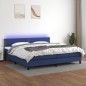 Letto a Molle Materasso e LED Blu 200x200cm in Tessuto Letto a Molle Materasso e LED Blu 200x200cm in Tessuto