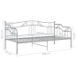 Telaio Divano Letto Grigio in Metallo 90x200 cm