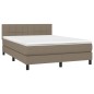 Letto a Molle con Materasso e LED Tortora 140x200 cm in Tessuto Letto a Molle con Materasso e LED Tortora 140x200 cm in Tessuto